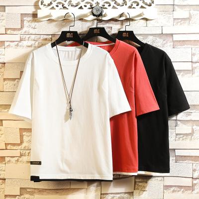 China Other Lunan Clothing2020 New Japanese Summer White Brick Plus Size Fake Two Short Sleeve T-shirts M-5X HT20284-S35 for sale