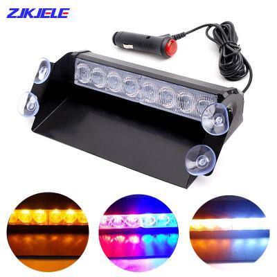 China Car Truck Emergency Flasher Dash Strobe Warning Light Daytime Running Sucker Led Lights 8 LED 3 Flashing Modes 12V ZJ-J129 for sale