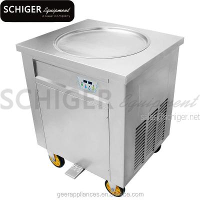 China Ice Cream Factory Direct Sale 1 Pan Round Thai Fried Ice Cream Machine Ice Cream Rolls Maker for sale