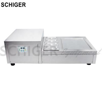 China Countertop Commercial Catering Teppanyaki Ice Rolled Ice Cream Making Machine by Schiger for sale