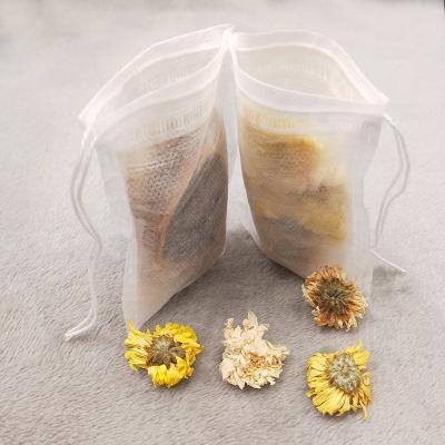 China Sale Biodegradable Hot Empty Unbleached Drawstring Nonwoven Filter Nonwoven Tea Bags For Loose Tea for sale