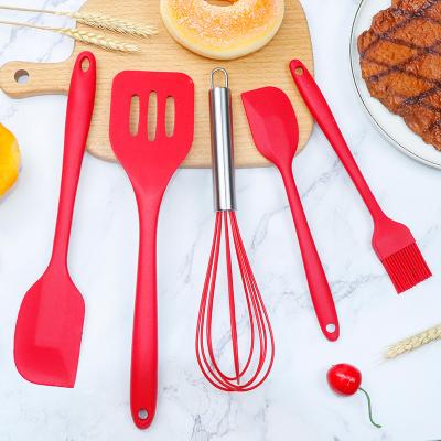 China Viable Hot Sale Silicone Spatula Brush Turner Egg Whisk Pastry Baking Tool Kit of 5 Kitchen Utensils for sale