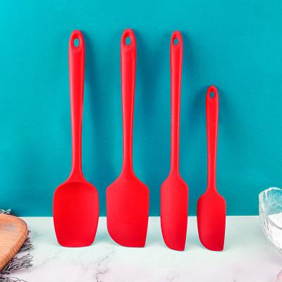 China Food Grade Kitchen Sustainable Heat Resistant Durable Cake Baking Silicone Scraper Spoon Baking Spatula Set Of 4 for sale