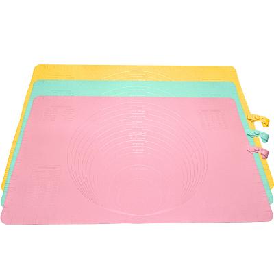 China 60cm Large Size Viable Silicone Pastry Baking Mat With Measurements Cake Tools For Dough Rolling for sale