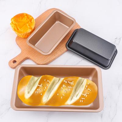 China Small 6 Inch Metal Carbon Steel Loaf Pan Non-Stick Baking Cake Bread Viable Mini Mold for sale