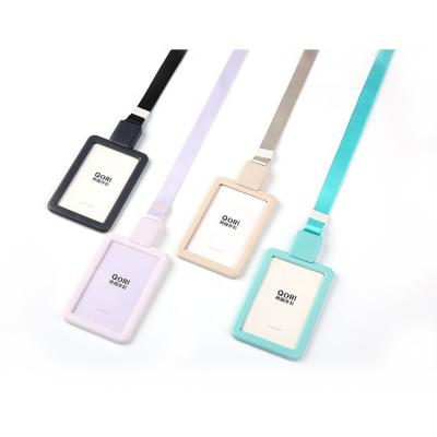 China New Fashion Design QORI Lanyard Plastic Card Holder Card Holder ID Plastic Card Holder for sale