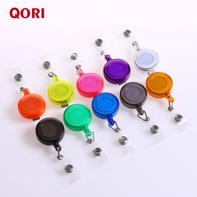 China Plastic Badge Reel Carabineer Badge Reel ID Yo-Yo Custom Logo Around Retractable Badge Reel for sale