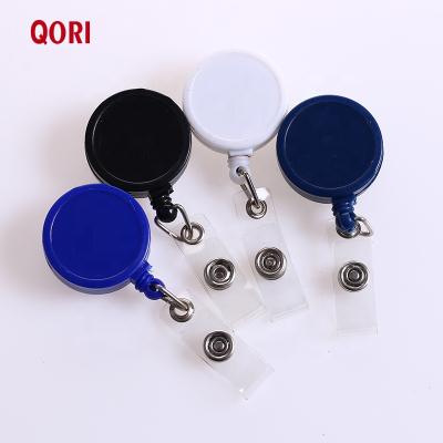 China 32mm Retractable Badge Reel Large Plastic Epoxy Sticker Logo With Carabineer Belt Clip ID Badge Reel for sale