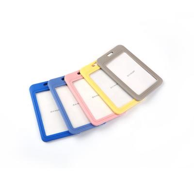 China Card Holder Double Sided Lanyard Business Card Badge Transparent ID Card Holder for sale