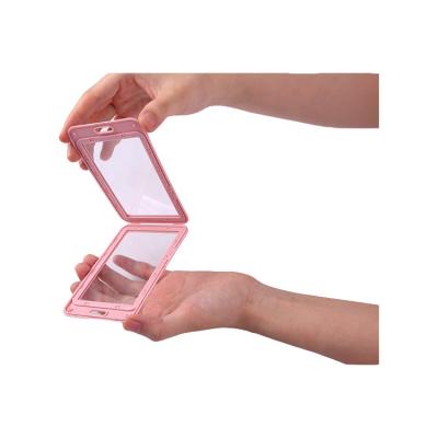 China Business Card Holder Costom Color ID Card Holder Metal Plastic Name Card Holder QORI for sale