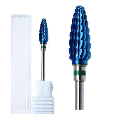 China Popular In Manicure Artists Heat Dissipation Cone Bits Big Carbide Nail Drill Bits Premium Blue Blue Bit For Nail Drill Machine for sale