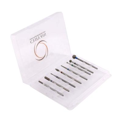 China Anti Rust Steel Diamond Callus Removing Bit Kit Manicure 8pcs Cuticle Remover Nail Drill Bit Set With Case for sale