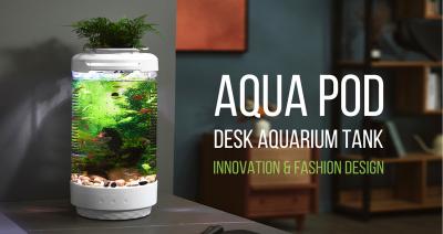 China Touch Controlled+LED+Crystal Body USB Nano Desktop Lighting Aquarium Tank AQUA POD 4.3L for sale