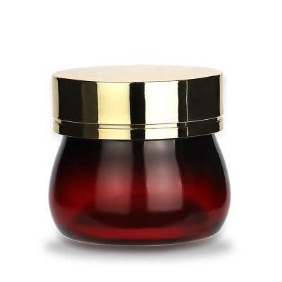 China 2023 Cosmetic 120g Rotating Eye Cream Jar Lid Mouth Glass Cream Bottle Face Cream Jar Wide Glass for sale