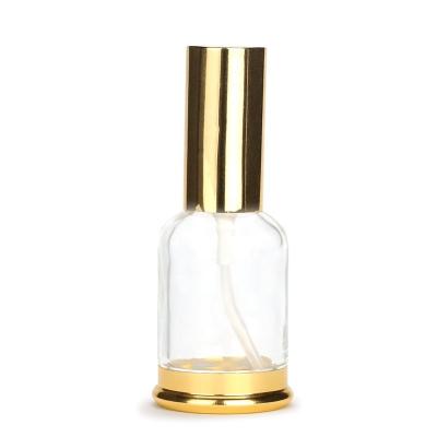 China Gold Cover Glass Spray Bottle 30ml Portable Essential Oil Bottle Plated Manufacturers for sale