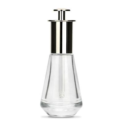 China High Quality Transparent Glass Triangle Cosmetics Glass Dropper Bottle 100ml Dropper Bottle For Oil for sale