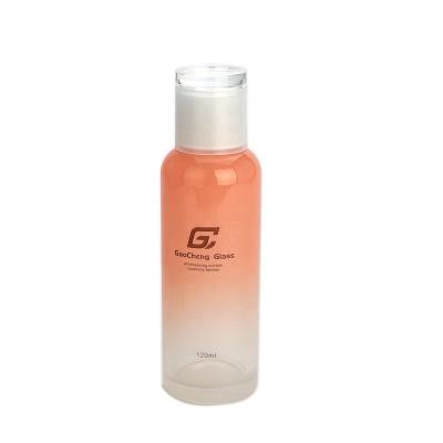 China Custom Glass Cosmetic Factory Packaging 120ml Toner Water Bottle Pink for sale