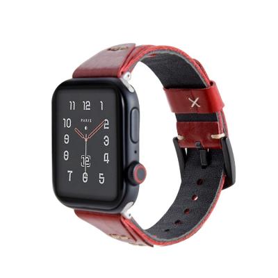 China Fashionable High Quality Leather Watchband Stainless Steel Buckle Style Leather Strap Watch Band Strap for sale