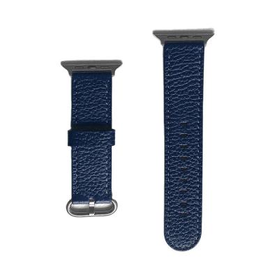 China Fashionable Top Grain 38 Watch Strap 42 40 44 Mm One Piece Leather Watch Band Strap For Apple Watch for sale