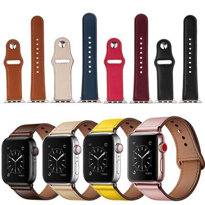 China Fashion\Luxury Popular Dress Suitable For Apple Watch iWatch Connector Strap Top Layer Apple Watch Leather Strap for sale