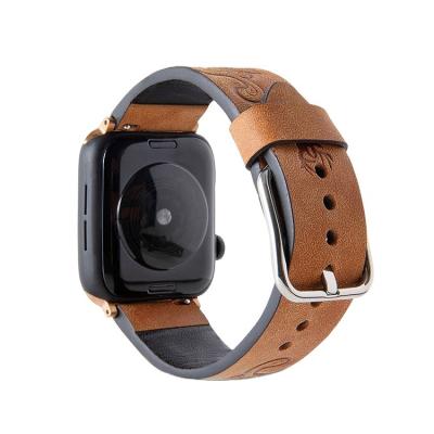 China Wholesale New Fashion Design 38 42 40 44 Millimeter Leather Watch Band Strap For Apple Watch for sale