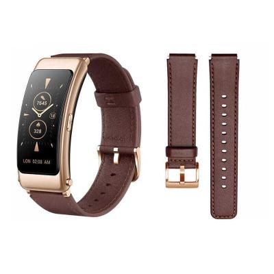 China Fashion\Luxury popular dress suitable for Huawei b5 strap mocha brown replacement wristband B5 smart folding buckle leather strap for sale