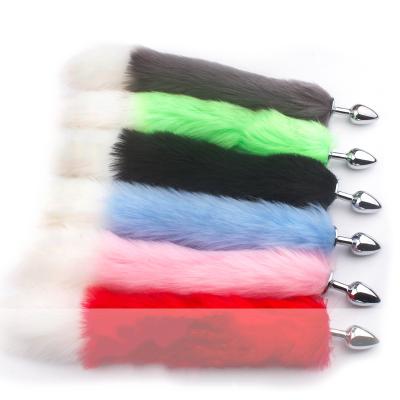 China Soft Artificial Wool Plug Faux Fox Anal Fox Tail Cosplay Butt Plug Anal Tail Plug Stainless Smooth Steel Butt Plug Anal Toys For Woman Couples for sale