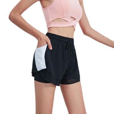 China New Fashion Women's Breathable Summer Double Layer Fitness Yoga Sports Running Training Shorts for sale