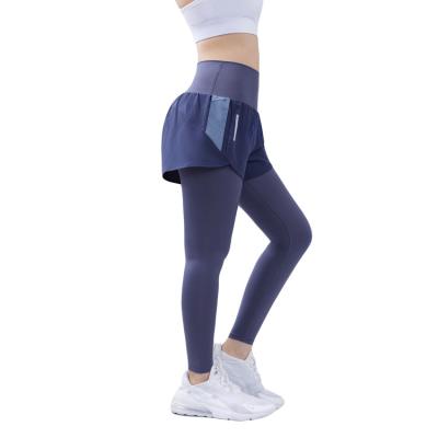 China 2022 Popular Custom Sexy Tight High Waist Yoga Pants Breathable Two Piece Workout Yoga Wear Short Pants for sale