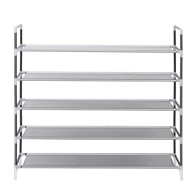 China (Size) 5-Tier Adjustable Folding Waterproof Portable Rack Shoes Storage Rack Cabinet Rack Cloth Shoe Storage for sale