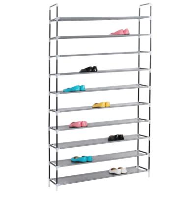 China (Size) New Stunning Cheap 10 Row Adjustable 50 Pairs Waterproof Shoe Rack for sale