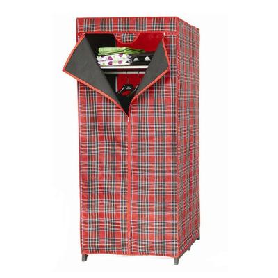 China Foldable Portable Fabric Wardrobe Steel Frame Assemble Design Plastic Fabric Closet for sale