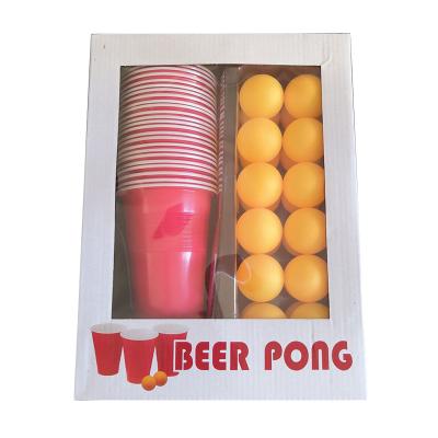 China Games Game Cup Set Ping Pong Set 24 Cup 24 Ball Color Boxes Packaging PP for sale