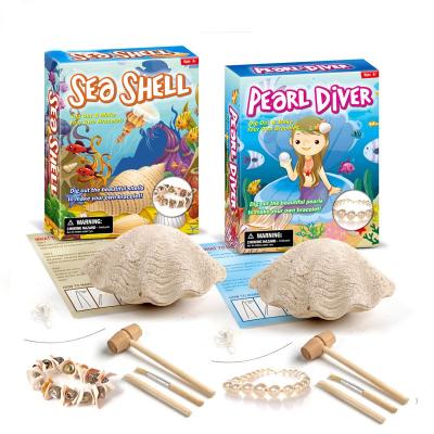 China Wholesale DIY Puzzle Assembly Archaeological Toys Dinosaur Excavation Shell Bead Bracelet Girl New Frontier Children Young (7-14 Years Old) for sale