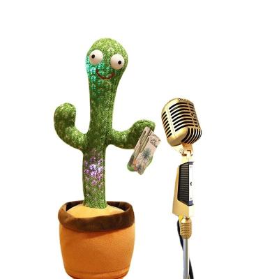 China Children (4-6 years old) the same cactus sand border dance sculpture will twist the plush electric toy to learn to talk and sing and shine for sale