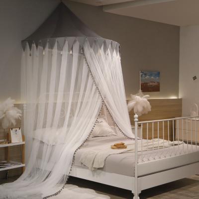 China LLIN Hot Sale Princess Ceiling Hanging Mosquito Net Double Large Round Bed Hammock Lace Canopy Luxury Mosquito Net for sale