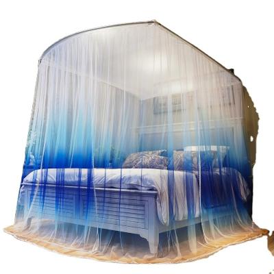 China Stainless Steel Bracket Sleeping Mosquito Double Bed Folded Net Silk Mosquito Net for sale