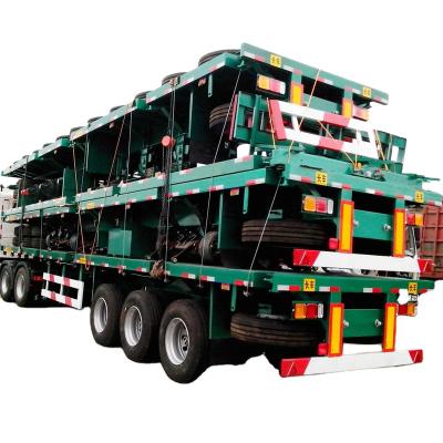 China 40 ft tri axle container flatbed semi trailer truck trailer for sale for sale