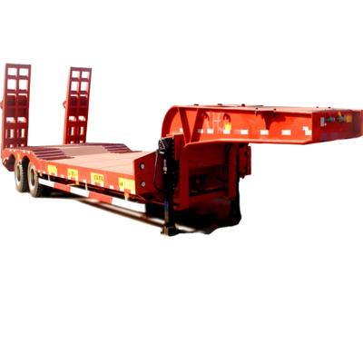 China Truck Trailer 2 Axle 3 Axle 60 Ton Low Bed Semi Trailer Low Bed Trailer for sale