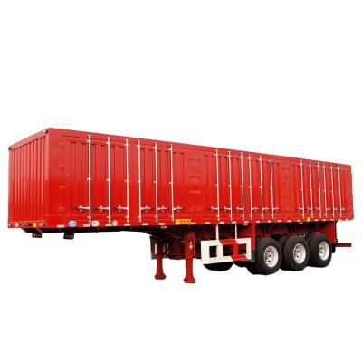 China Suitable for all kinds of volume and packed goods transport 3 axle semi truck cargo box trailer with side open safe for sale for sale