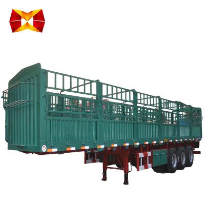 China Semi truck trailer MaoWo 3axles barrier cargo side wall trailer animal transport for sale for sale