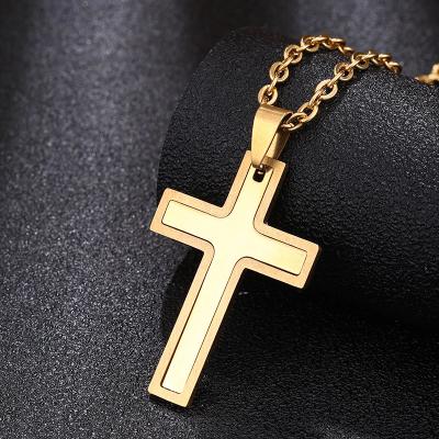 China FASHIONABLE High Quality Gold Jewelry Silver Chain Women Men Hip Hop Can Separate Cross Pending Non Tarnish Stainless Steel Necklace for sale