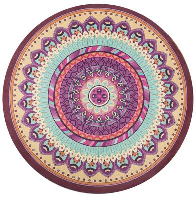 China Eco-Friendly 150cm Diameter Absorbent Full Color Round Yoga Mat Mat For Yoga for sale