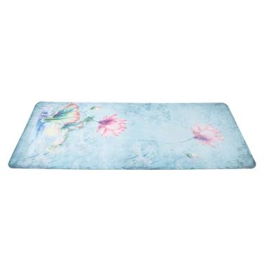 China New design eco natural rubber fitness adhesive-protective custom printed suede yoga mat manufacturer for sale