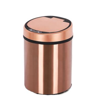 China Trash Can Sensor 8L 12L Disposable Intelligent Smart Trash Can Kitchen Rubbish Around Stainless Steel Trash Bin Auto Waste Bin for sale