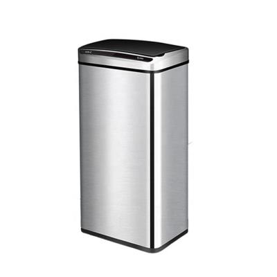 China Stainless Steel Trash Can Motion Sensor Household Kitchen Waste Bin Disposable Smart Touchless Automatic Smart Trash Cans for sale