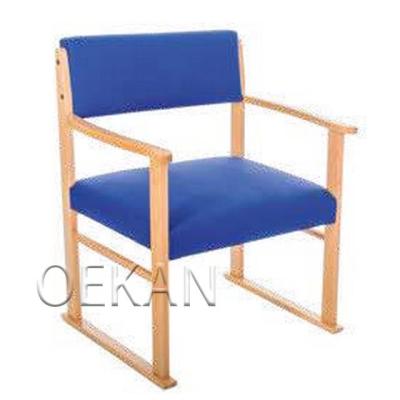 China Modern Modern Single Legs Chair Wood Back Cotton Hospital Furniture Hospital Waiting Chair for sale