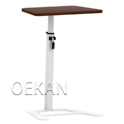 China Modern Hospital Furniture Wooden Height Adjustable Overbed Table Patient Dining Medical Bedside Table for sale