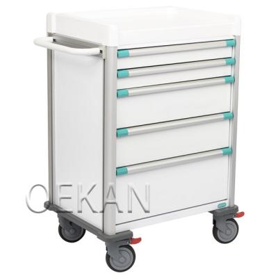 China Modern Hospital Furniture Medical Instrument Treatment Trolley Hospital Storage Trolley With Drawers for sale