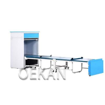 China Modern Hospital Furniture Or Healthcare Ergonomic Design Friendly Single Accompanying Bunk Bed With One Drawer for sale